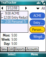 Screenshot1- TealTracker for Windows Mobile